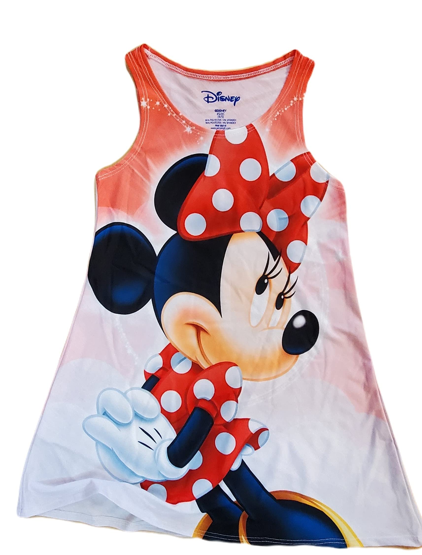 Disney Minnie Mouse Love Girls Sublimated Dress - Cute Cartoon Character Outfit for Toddler & Kids Birthday Party, Halloween Costume, Photo Shoot & Daily Wear