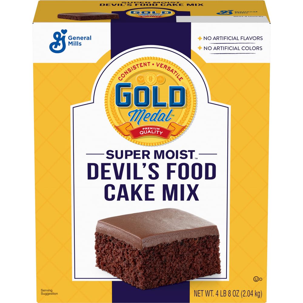 Premium Devil's Food Cake Mix - Super Moist & Rich Chocolate Flavor - 4.5 lb Bulk Box (Pack of 6) - Perfect for Birthday Parties, Bake Sales & Holiday Desserts
