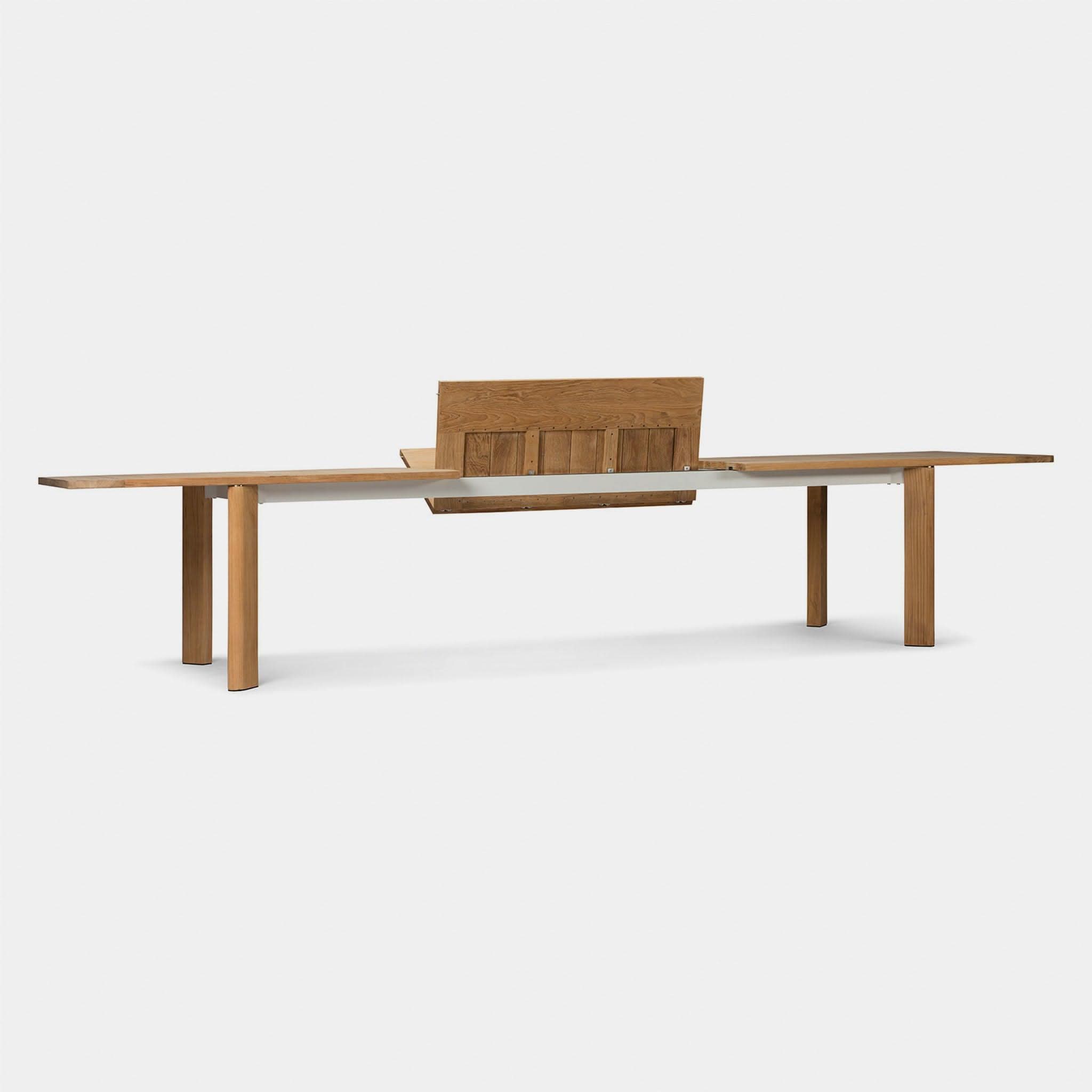 Byron Solid Teak Wood Extendable Dining Table - Expandable for 6 to 8 People - Perfect for Family Gatherings & Dinner Parties