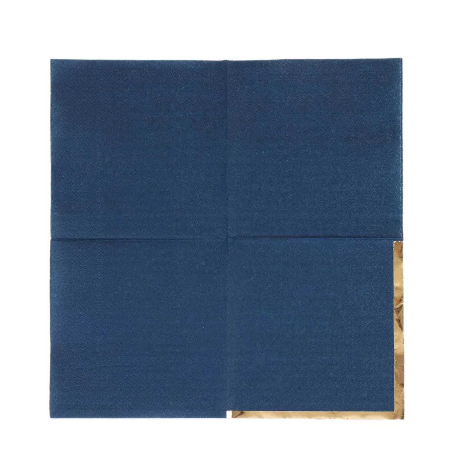 50 Soft 2-Ply Disposable Dinner Cocktail Napkins with Gold Foil Edge - Elegant Party Tableware for Weddings, Events & Home Entertaining