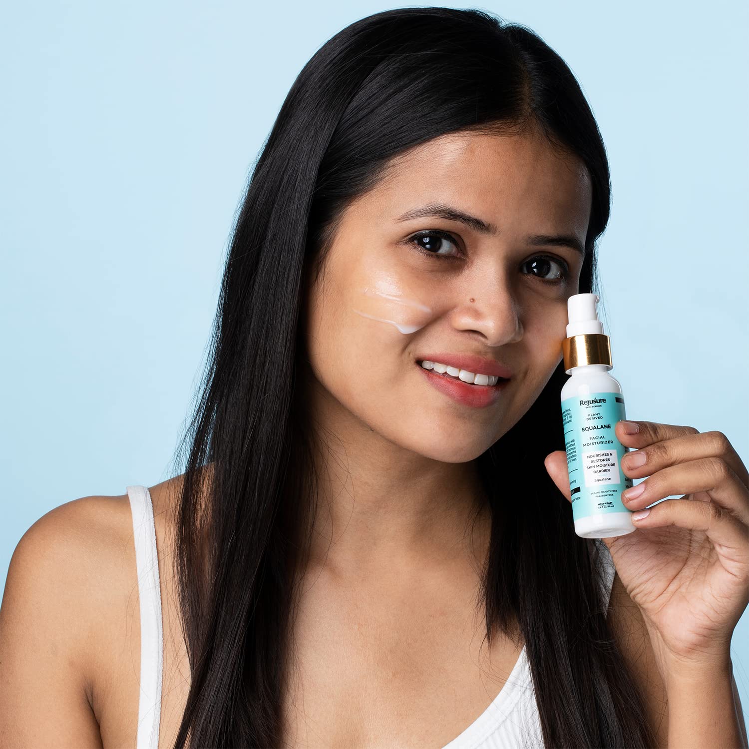 Rejusure Plant Derived Squalane + Vitamin E Face Moisturizer - Hydrating & Nourishing Facial Cream for Dry Skin | Skin Moisture Repair & Anti-Aging Care | Vegan & Cruelty-Free Skincare (50ml) | Perfect for Daily Hydration & Nighttime Skin Recovery