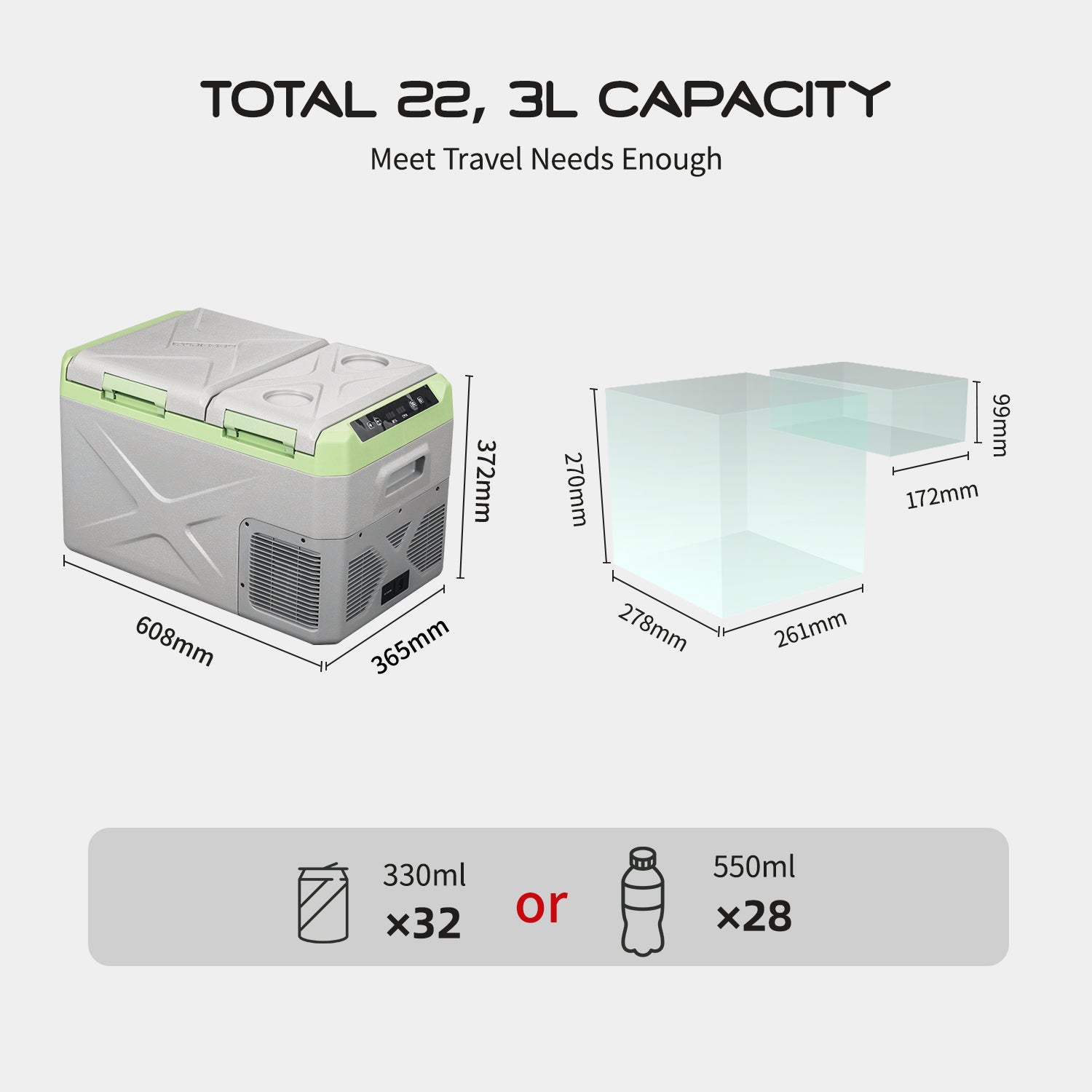 Alpicool XD35 12V/24V Portable Car Refrigerator Freezer - 35 Quart Electric Cooler for Road Trips, Camping & Outdoor Adventures