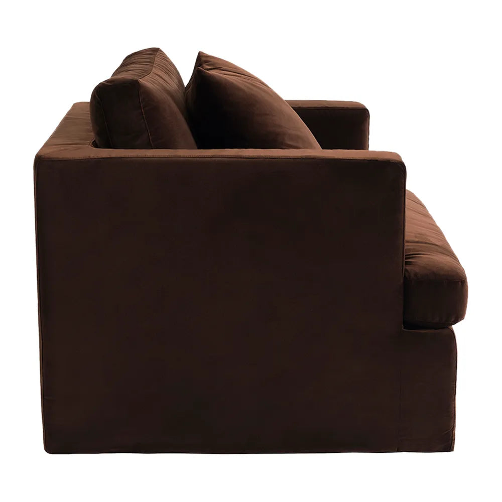 Berkshire Slip Cover Arm Chair - Dark Chocolate Velvet Upholstered Living Room Accent Chair | Perfect for Home Office, Reading Nook & Cozy Lounge Spaces