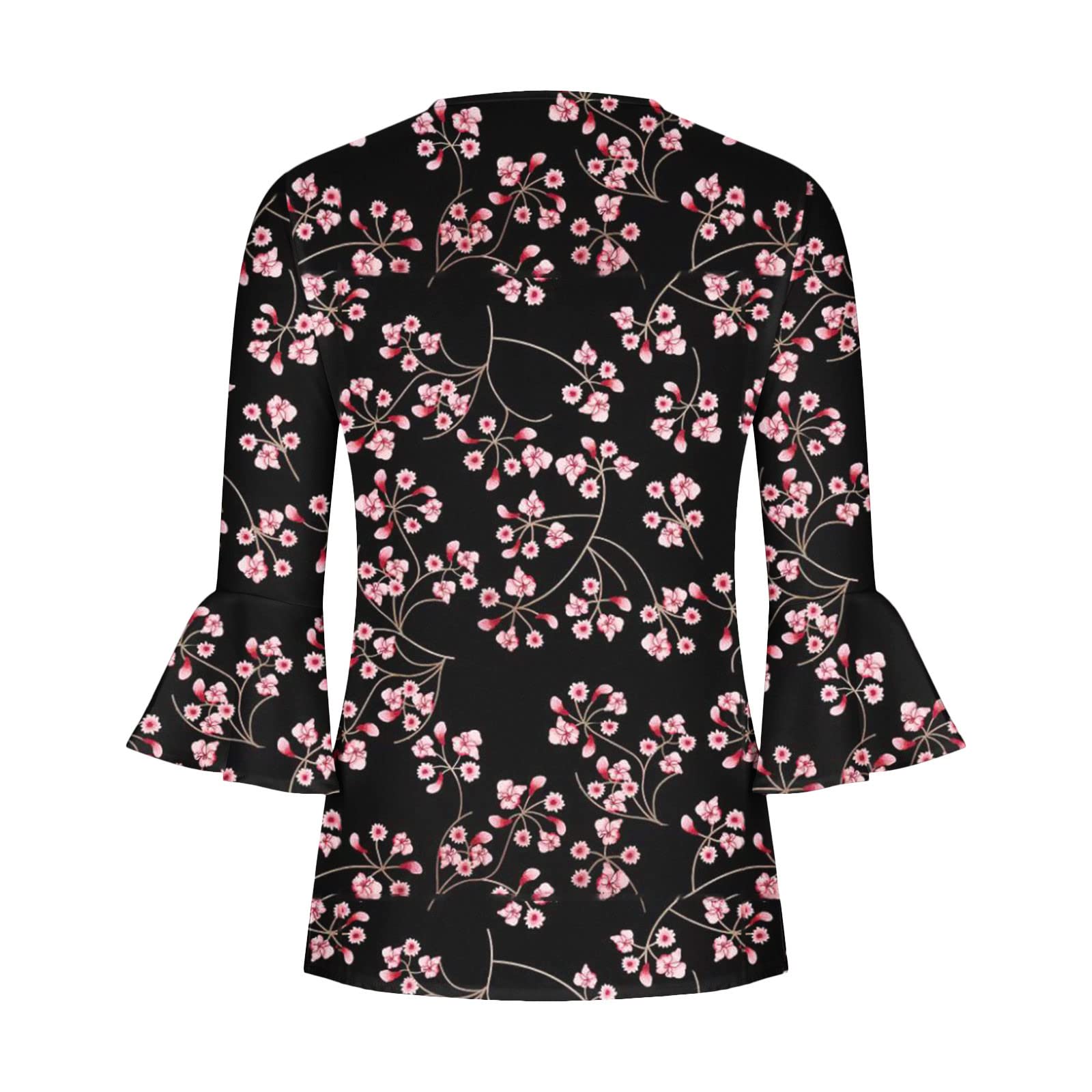 LcniniSu Women's V-Neck 3/4 Sleeve Blouse - Comfortable & Breathable Casual T-Shirt for Ladies | Trendy 2024 Fashion | Perfect for Office, Dating & Weekend Outfits
