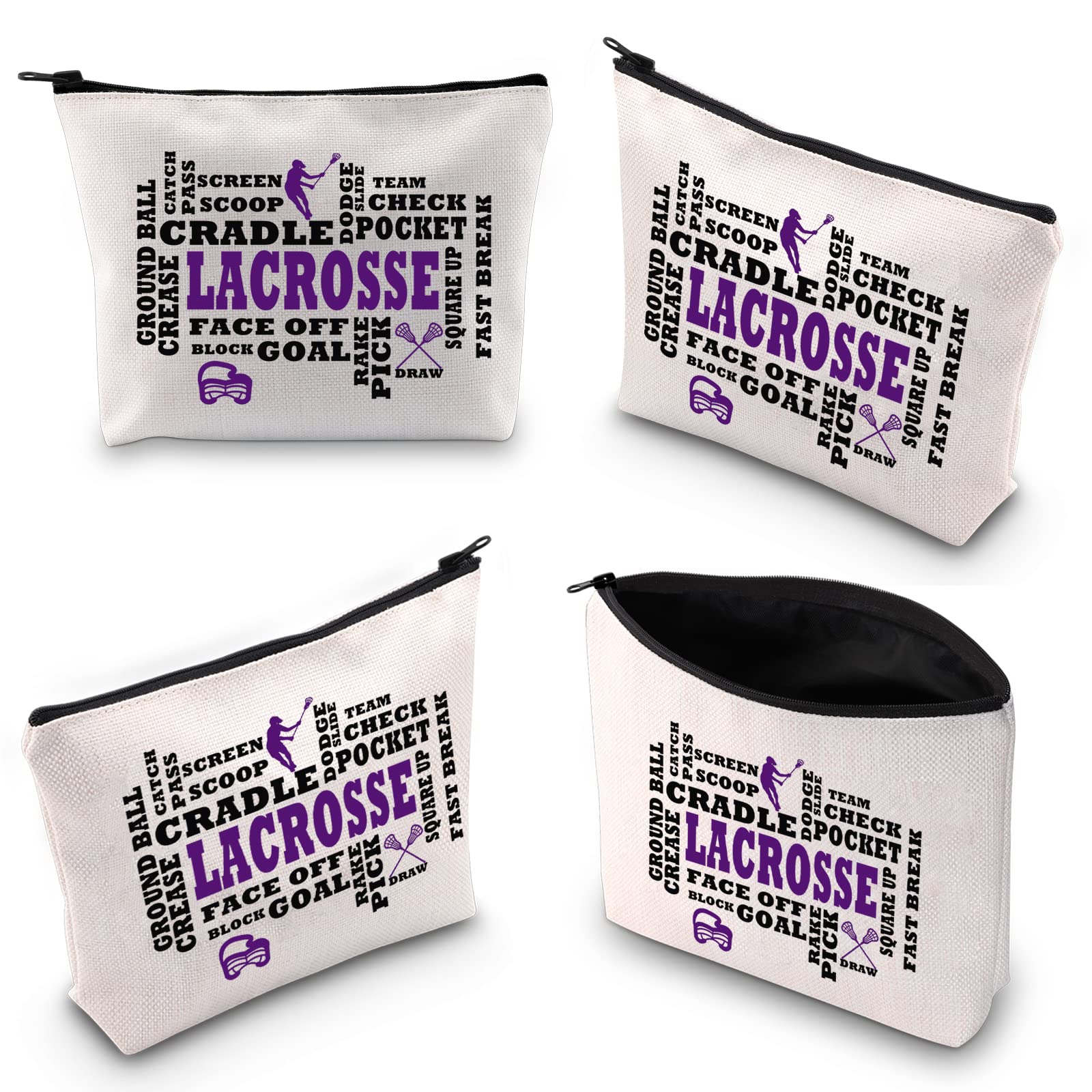 XYANFA Lacrosse Makeup Bag - Waterproof Cosmetic Pouch for Lacrosse Players & Coaches - Perfect Gift for Women & Girls - Great for Travel, Gym & Sports Gear Storage