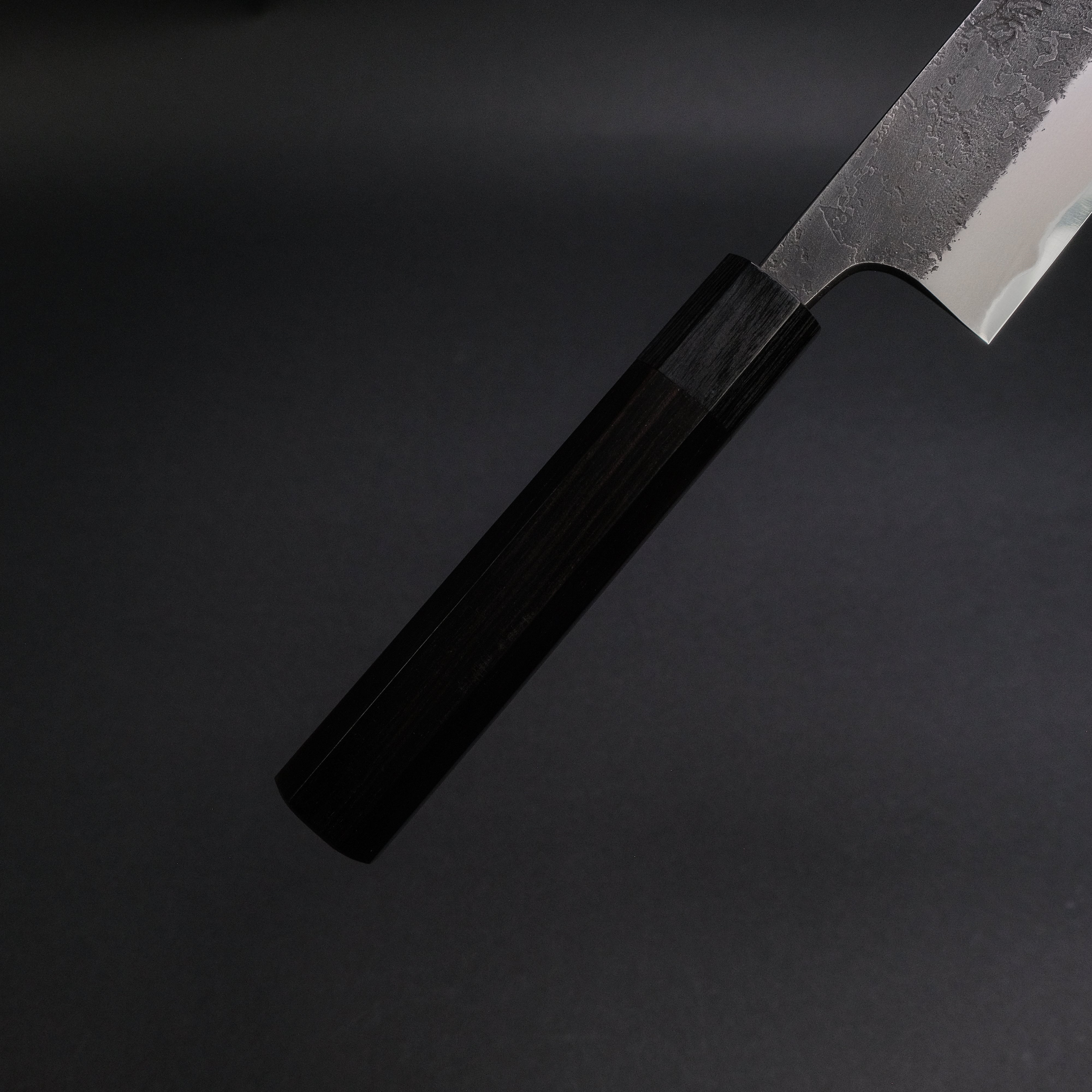 Akifusa Wakui Kurouchi Nashiji Blue #2 Gyuto 240mm Japanese Chef Knife with Ebony Handle - Professional Kitchen Knife for Sushi, Meat Cutting & Precision Cooking (Discounted)