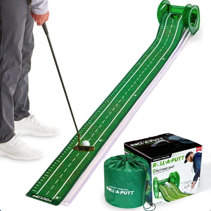 Premium Golf Putting Mat with Automatic Ball Return - Portable Indoor/Outdoor Practice Green - Perfect for Home, Office, Backyard Training - Ideal Golf Gift for Men - Enhance Your Short Game Anywhere