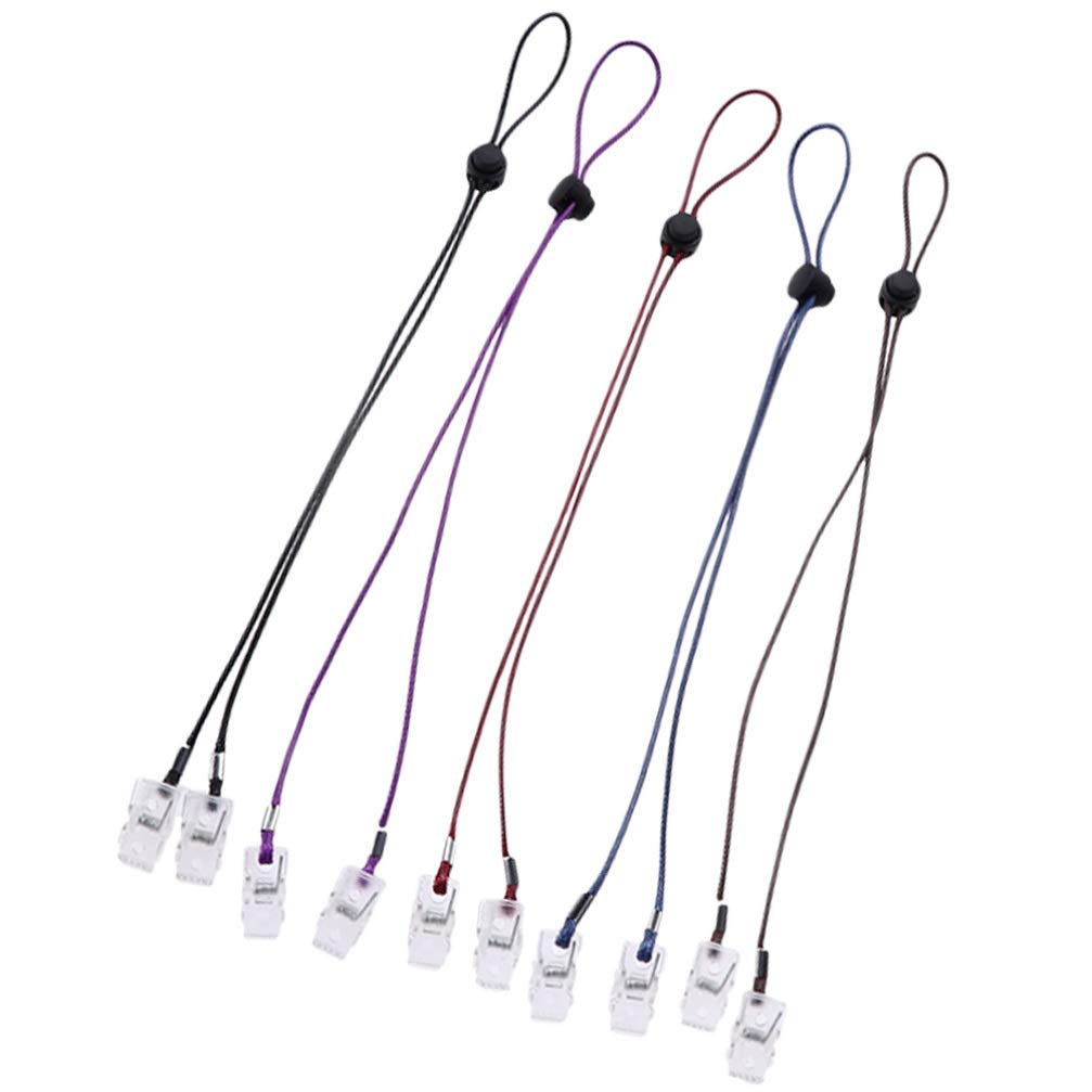 DOITOOL 10-Pack Kids Hair Towel Bib Clips - Adjustable Necklace Napkin Holder for Baby, Toddler & Child - Soft Polyester Apron Clips for Face Towels, Bibs & Napkins - Perfect for Bath Time, Mealtime & Daycare Use