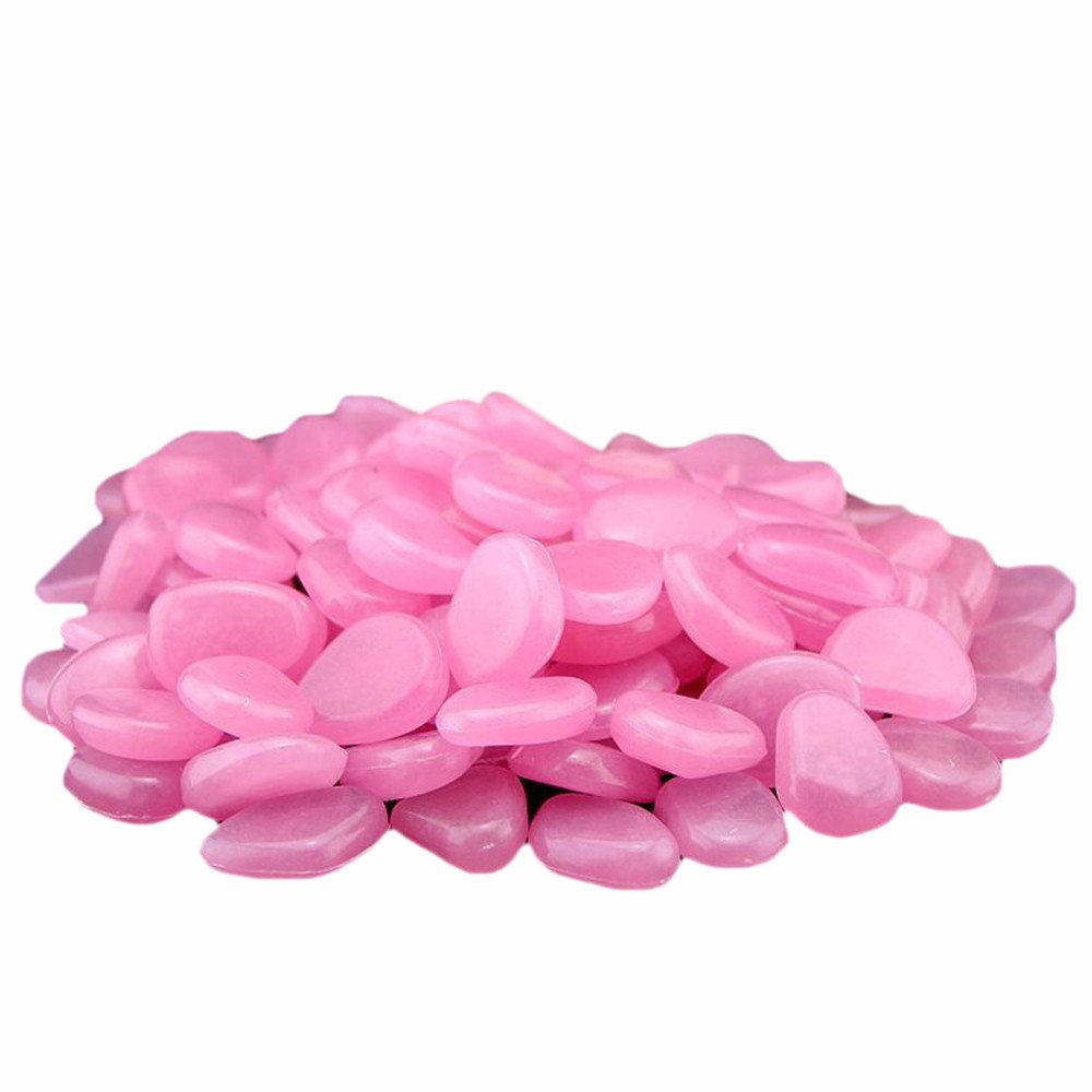 50pcs Glow in The Dark Pebbles - Outdoor Garden Decor Stones, Luminous Rocks for Walkways, Paths, Patio & Fish Tank - Waterproof Glow Stones for Nighttime Landscaping & Home Decoration (H)