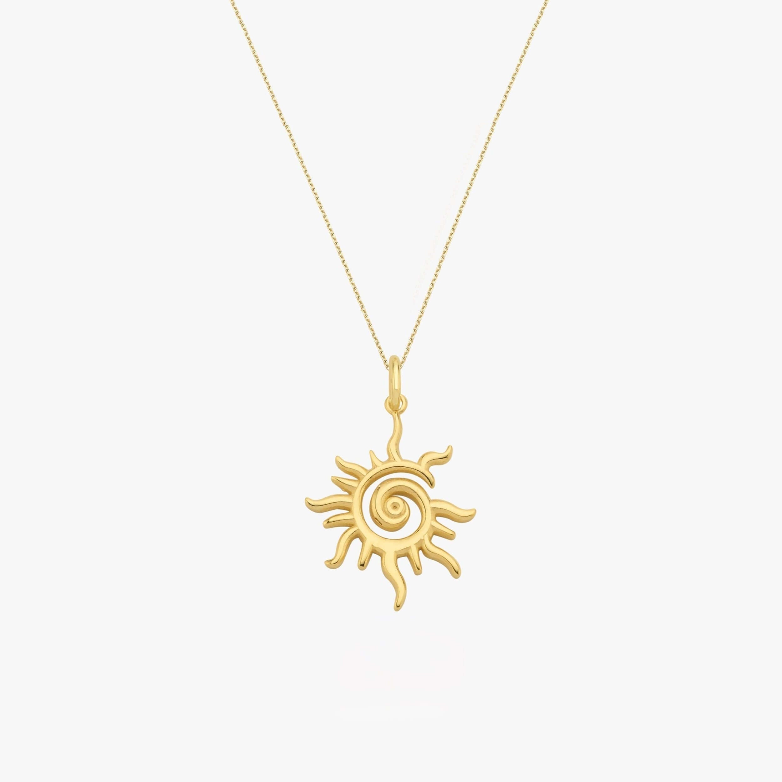14K Gold Vermeil Sunburst Necklace for Women - Elegant Layering Pendant Jewelry for Everyday Wear, Gift Giving & Special Occasions
