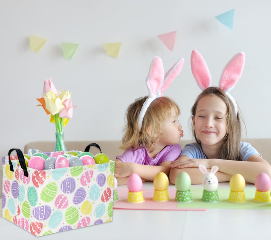 3-Pack Pink Bunny Easter Baskets - Rectangular Empty Gift Baskets for Kids, Baby Boys | Easter Toy Storage Bin & Home Decor Organizer Box | Perfect for Easter Gifts, Room Decor & Kids' Toy Organization