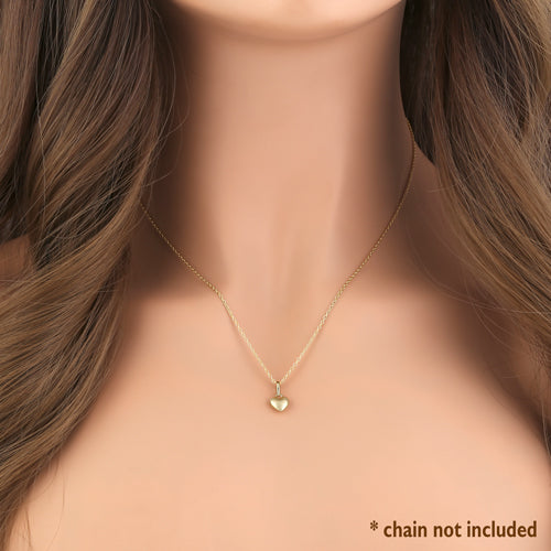 14K Solid Yellow Gold Small Heart Pendant Necklace - Dainty & Elegant Jewelry Gift for Women, Perfect for Valentine's Day, Anniversary or Everyday Wear