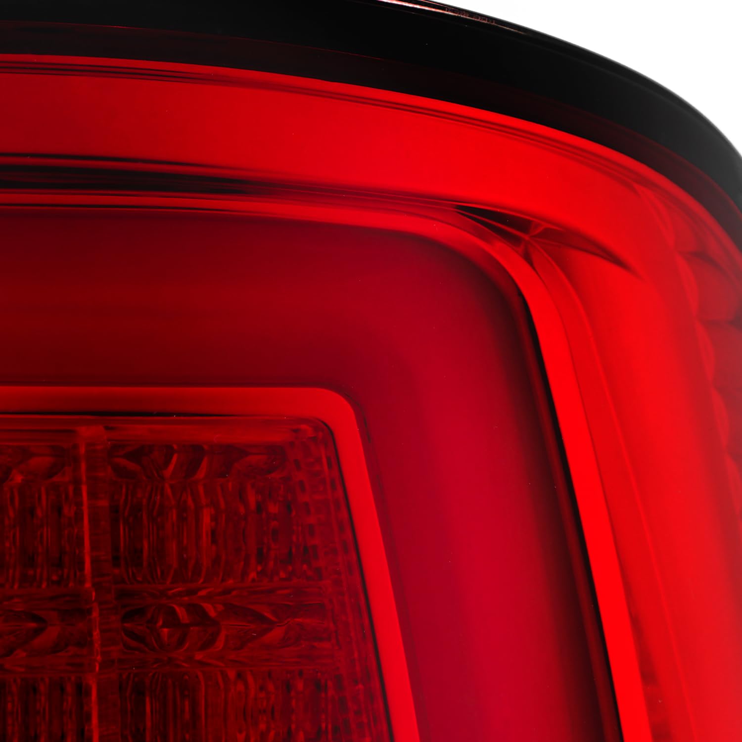 AKKON C-Shape LED Light Bar Compatible with 2013-2018 Dodge Ram 1500/2500/3500 (DS/DJ/D2) - Red & Clear Tail Lights & Rear Brake Lamps Pair (Left+Right) - Upgrade for Enhanced Visibility & Style
