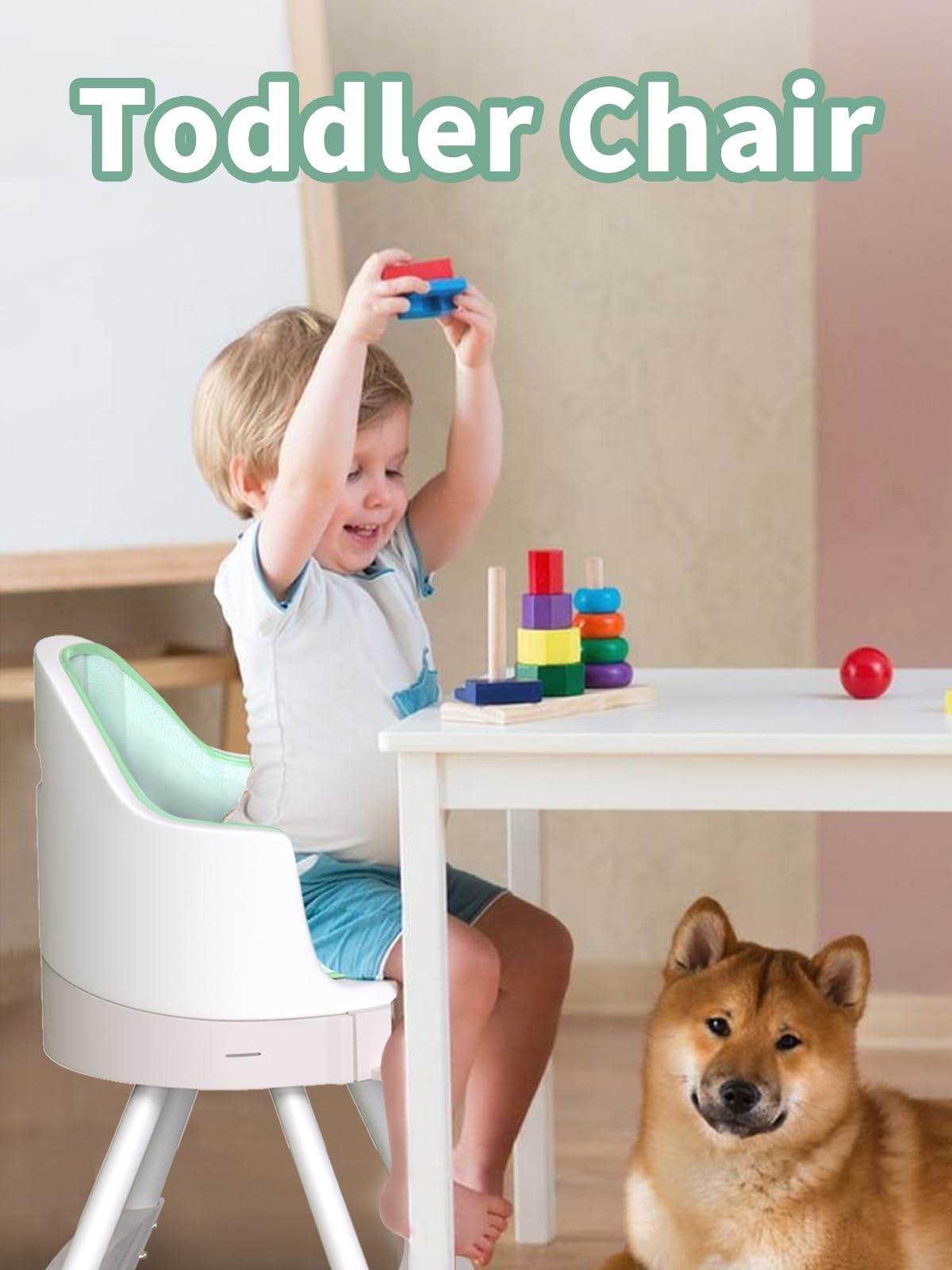 8-in-1 Convertible Baby High Chair with Removable Tray & Buckle Strap | Adjustable Booster Seat for Dining Table | Sensory Exploration with Music & Lights | Mobile Floor Seat with Wheels | Safe for Infants 6-36 Months (Green) | Perfect for Mealtime, Playtime & Learning Activities at Home