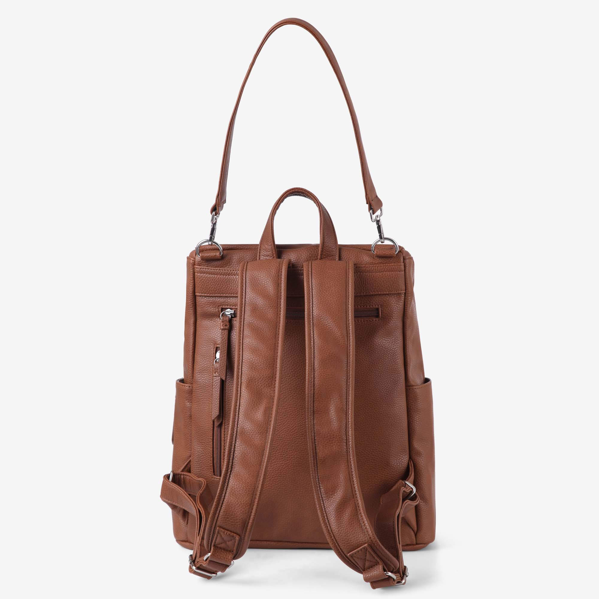 Vanchi Vegan Leather Frankie Everyday Backpack for Women & Men - Pebbled Tan - Stylish Laptop Bag for Work, Travel & College