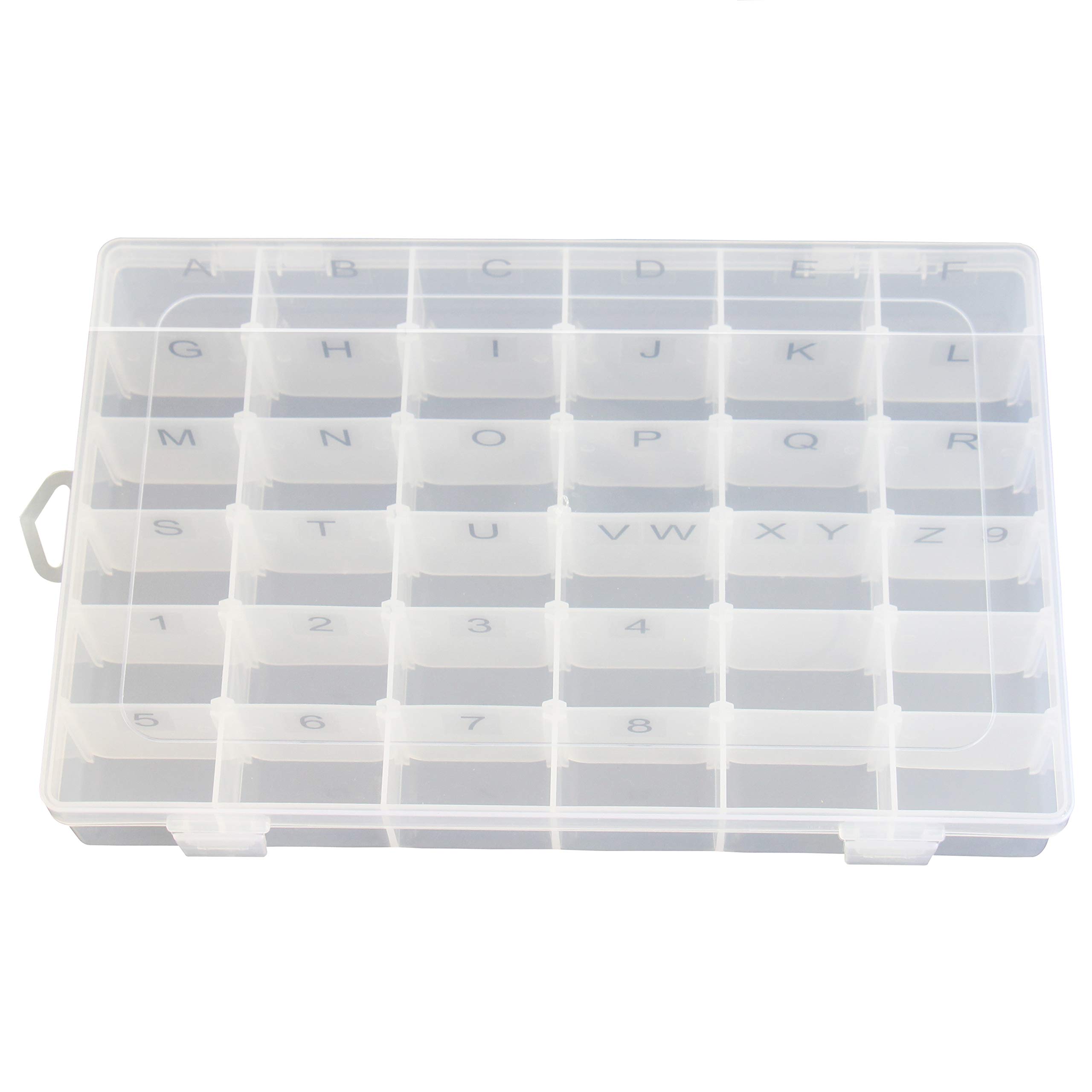 Adjustable Plastic Organizer Box with 36 Compartments & Pre-Applied Letter Stickers - Perfect for Letter Board Storage, Office Supplies, and Craft Organization