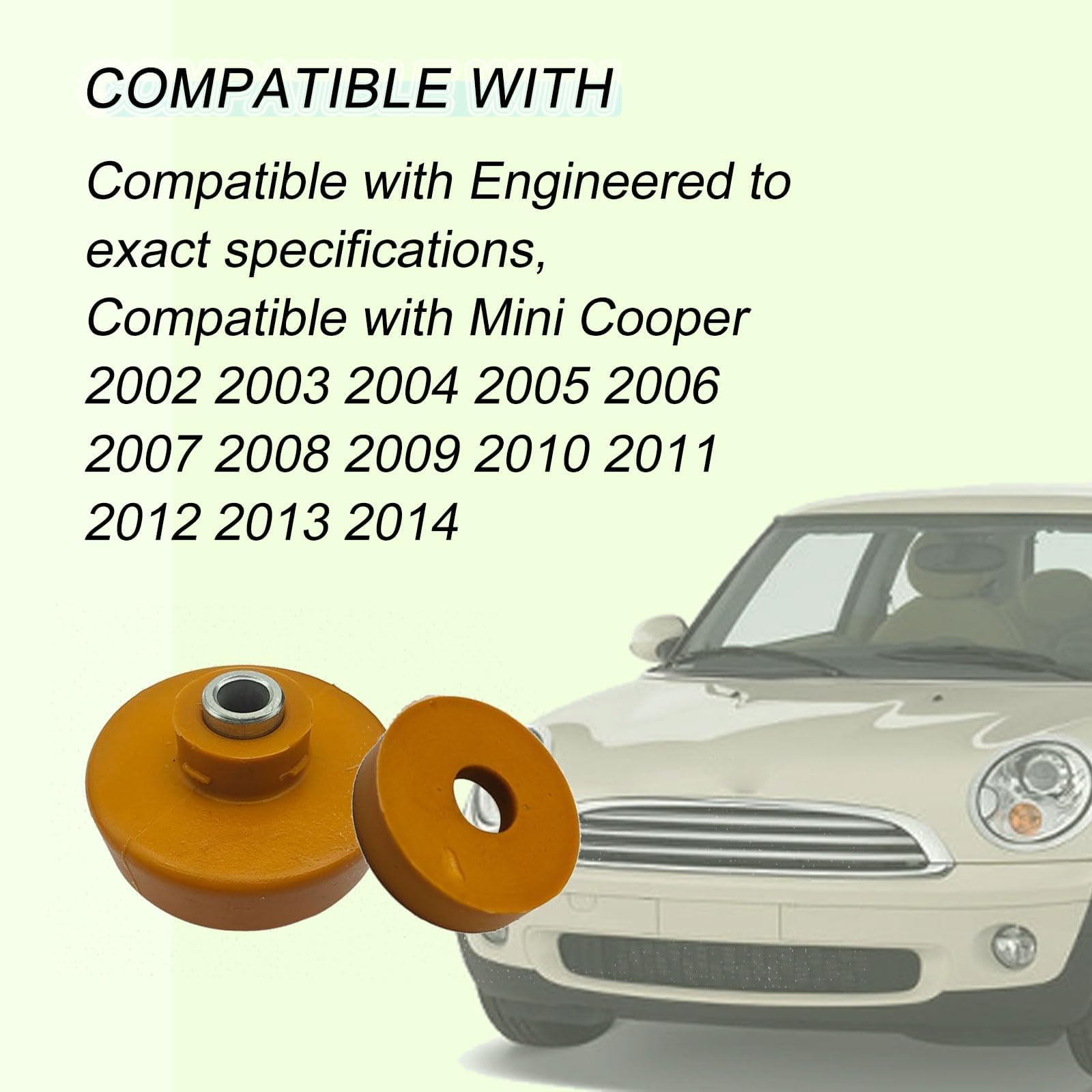 Premium Polyurethane Shock Bushing Sleeve Kit - Compatible with Mini Cooper 2002-2014 Models (Replaces OEM 33526754123 & 33526754124) - Durable Rear Upper Shock Mount Bushing Replacement for Smoother Ride & Enhanced Suspension Performance