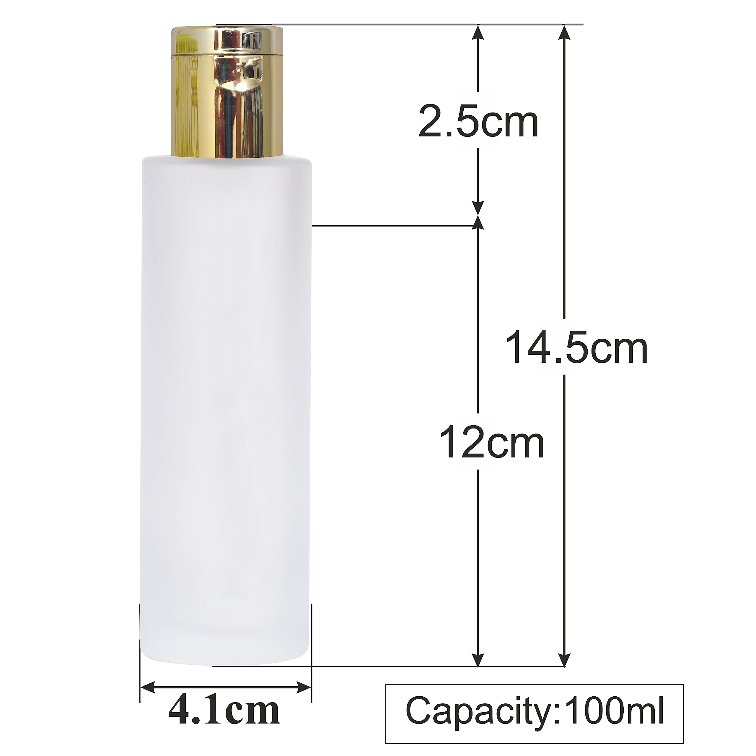 Premium Frosted Glass Bottle with Golden Flip Top Cap - Set of 2 | Elegant Water Bottle for Home, Office & Gym | BPA-Free Reusable Drinking Container for Juice, Tea & Infused Water