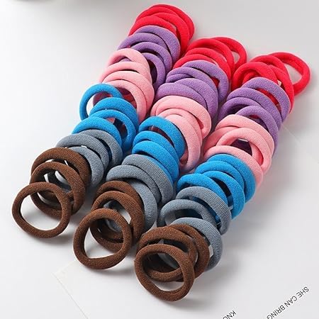 90 Pcs Multi Color Soft Elastic Hair Ties - Tiny Small Rubber Hair Bands for Women, Girls, Kids - Perfect for School, Work, Gym, and Everyday Hairstyles