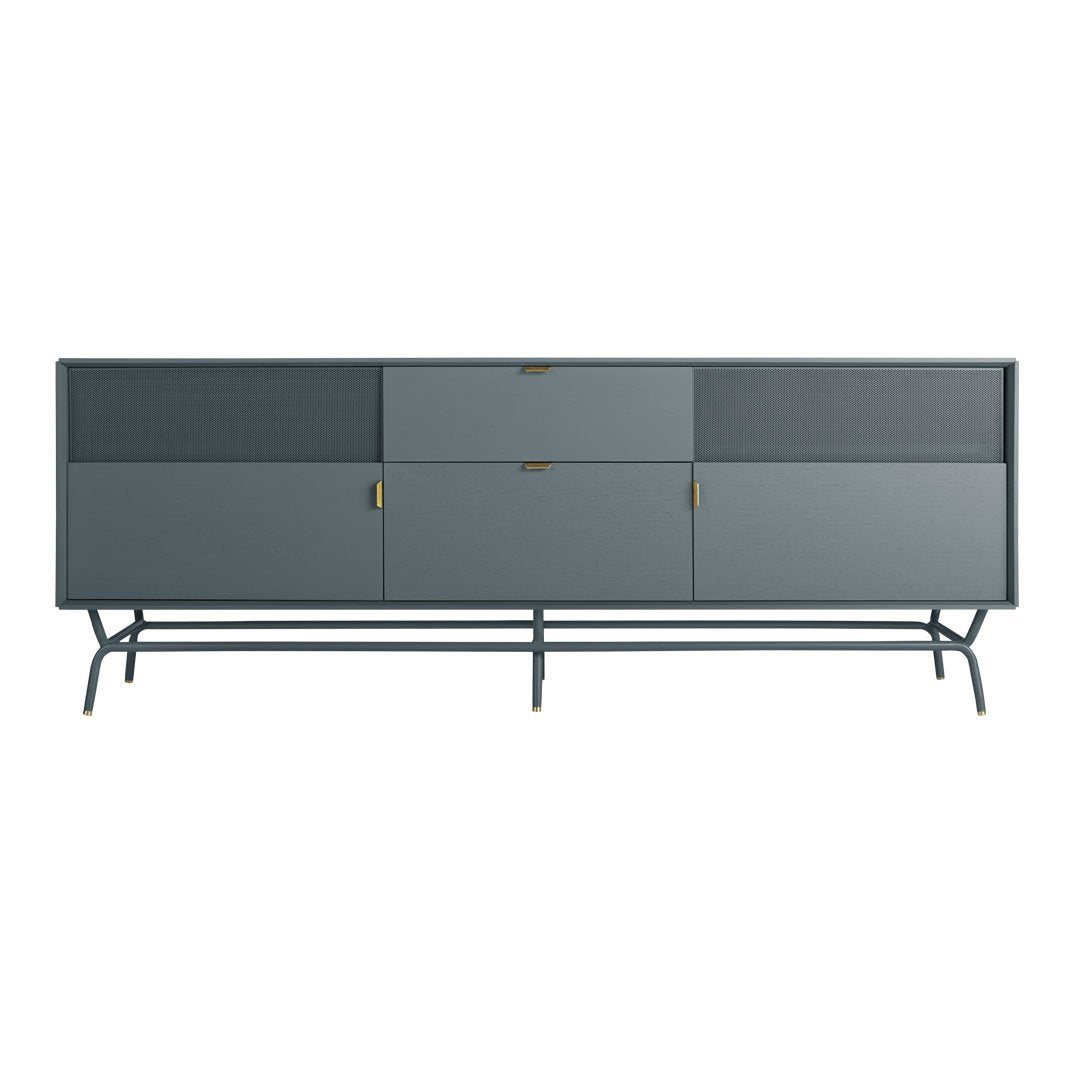 2-Door 2-Drawer Entryway Console Table - Modern Narrow Hallway Sofa Table for Small Spaces, Living Room & Bedroom Storage Furniture