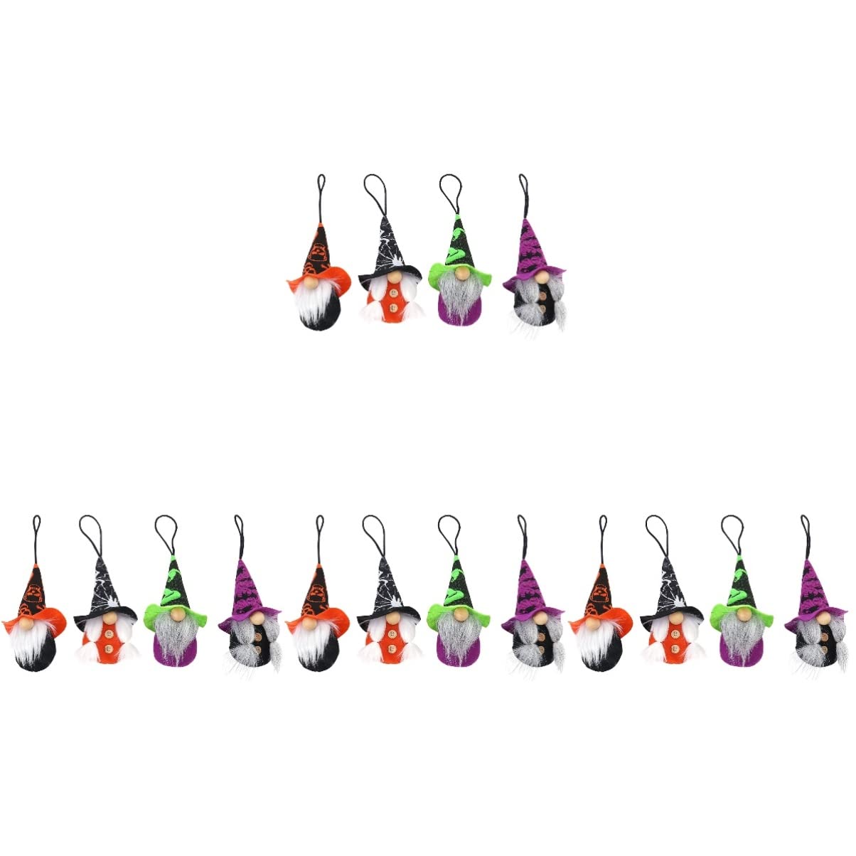 PRETYZOOM 16-Piece Halloween Decor Set - Spooky Tree Ornaments, Cute Plush Gnomes & Hanging Signs for Halloween Party Decorations - Perfect for Home, Yard & Halloween Festival Decor