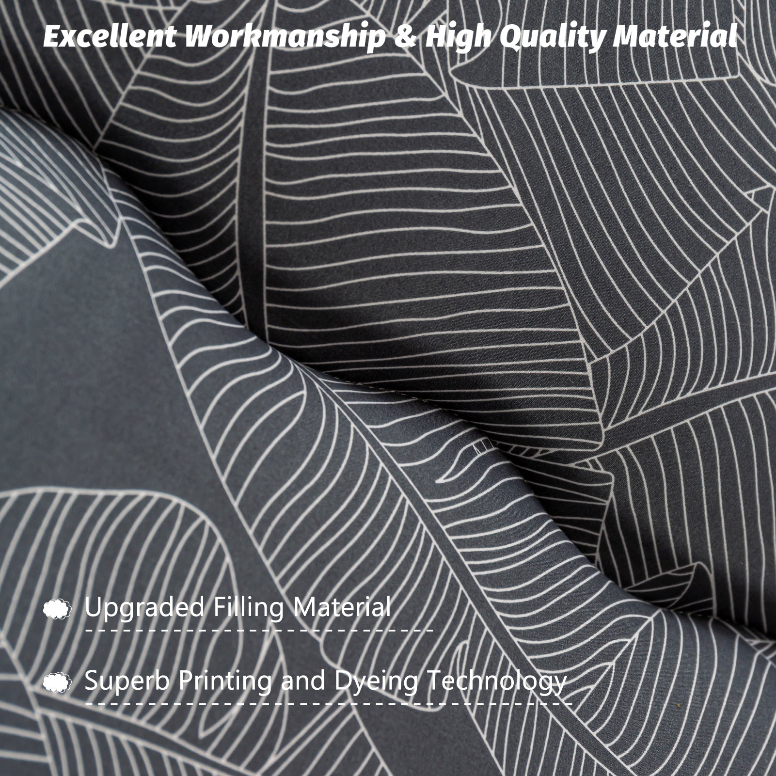 MAXYOYO Floor Mattress - Black Leaf Printed Japanese Futon Mattress for Adults & Kids | Extra Thick Foldable Tatami Mattress for Bedroom, Guest Room & Camping | Perfect for Sleepovers, Travel & Floor Lounging