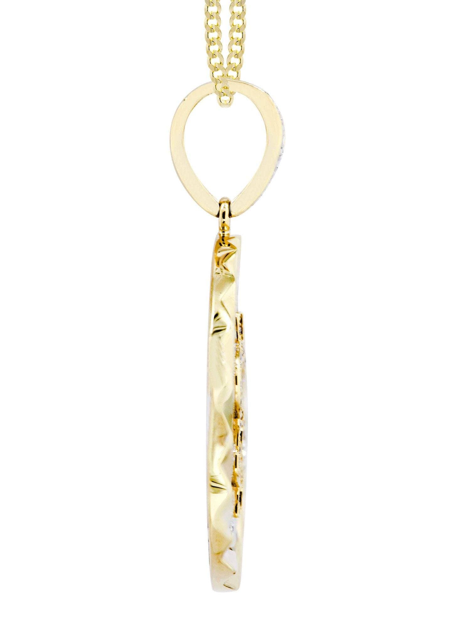 14K Yellow Gold Money Sign Diamond Necklace for Women | 0.5 Carats Real Diamond Pendant | Perfect for Birthday, Anniversary & Valentine's Day Gifts