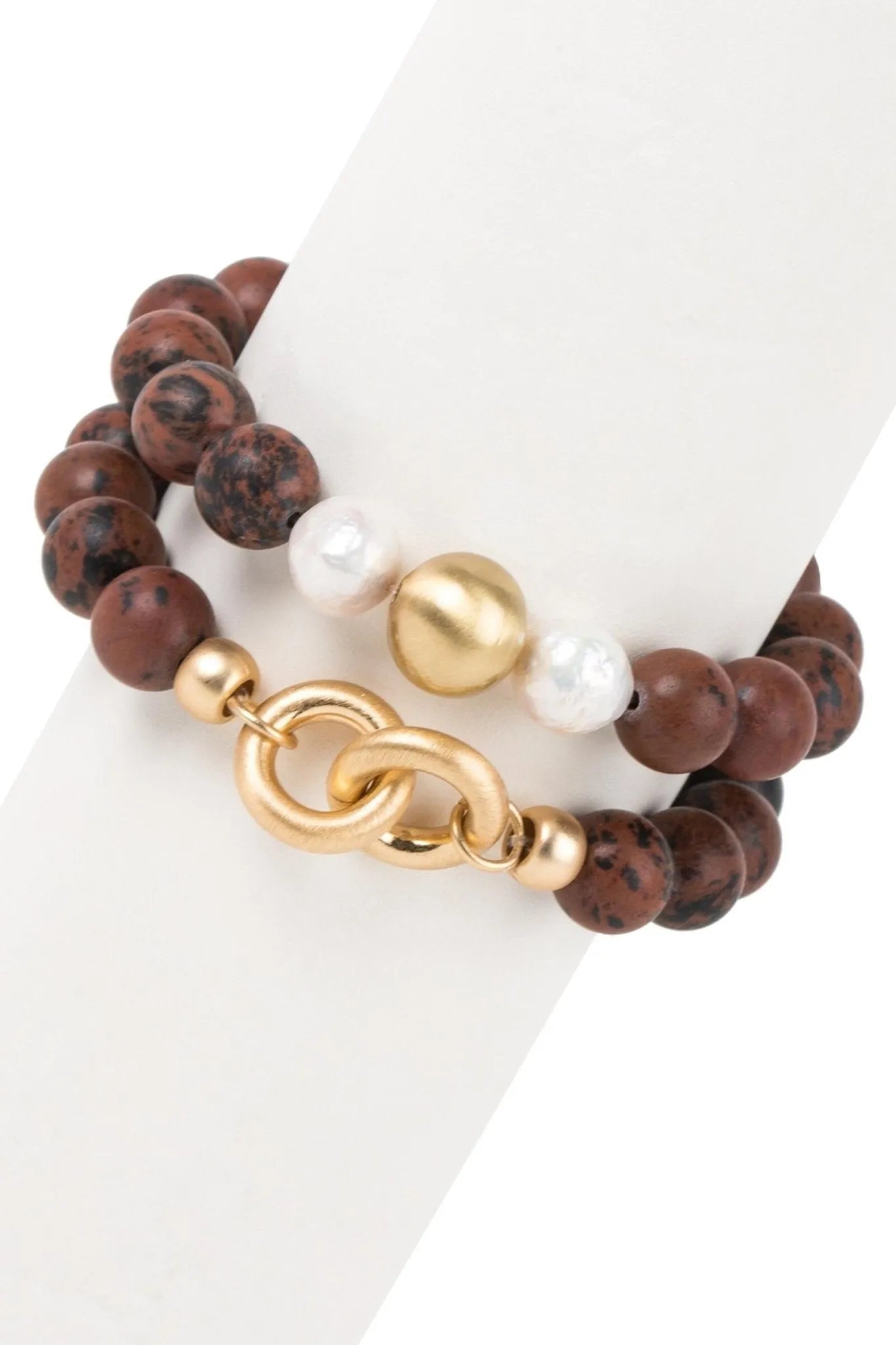 Natural Stone Pearl Stretch Bracelet Set for Women - Boho Beaded Jewelry for Casual Wear, Parties & Gifts | Adjustable Elastic Wristband