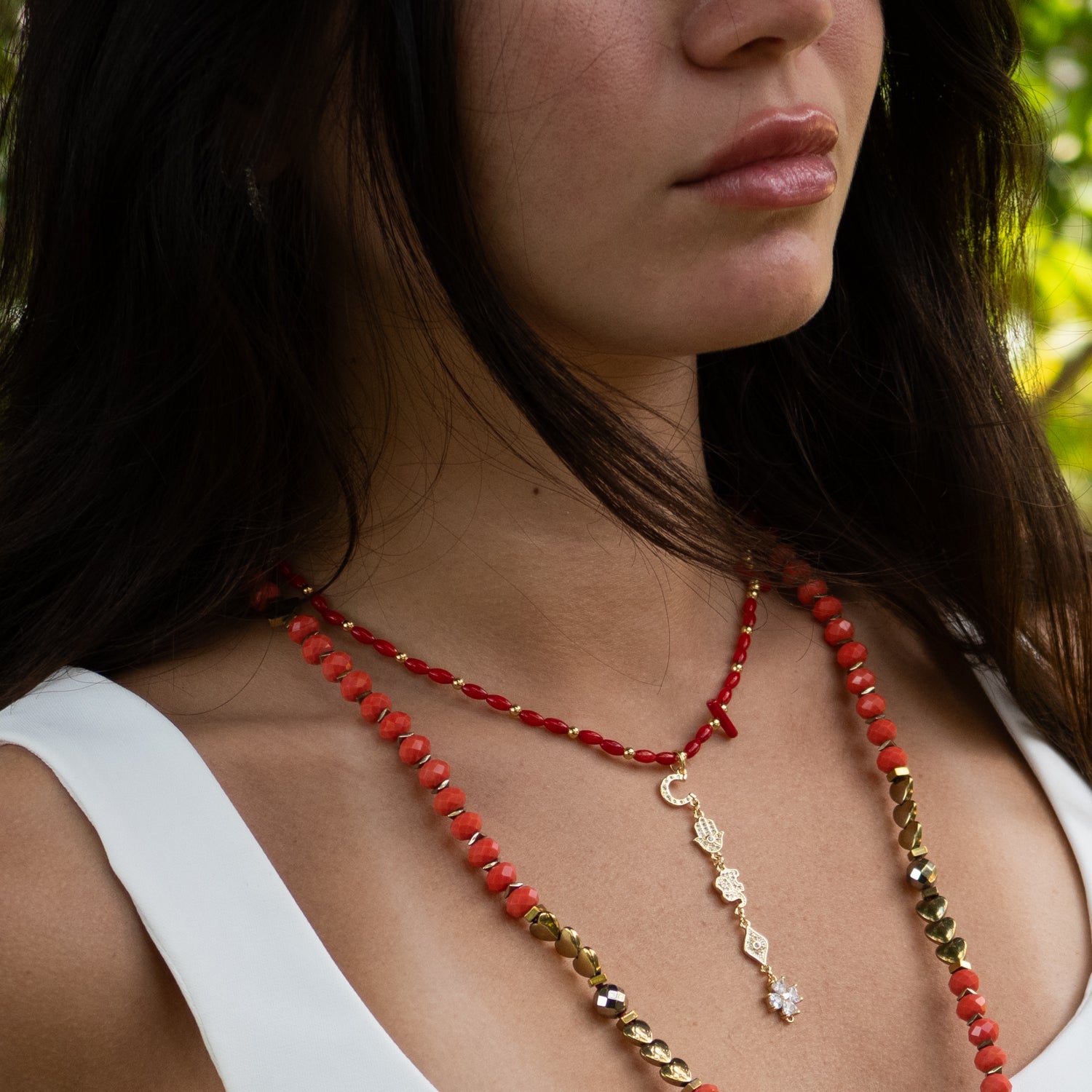 Red Coral Stone Choker Necklace - Sacred Energy Symbol Jewelry for Spiritual Healing & Protection | Perfect for Meditation, Yoga & Positive Energy