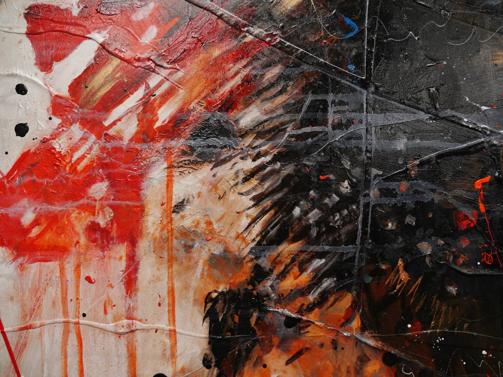 Scarlett Warrior 200cm x 120cm Abstract Textured Canvas Art - Modern Framed Wall Painting for Living Room, Bedroom & Office Decor - Brave & Beautiful Warrior Theme