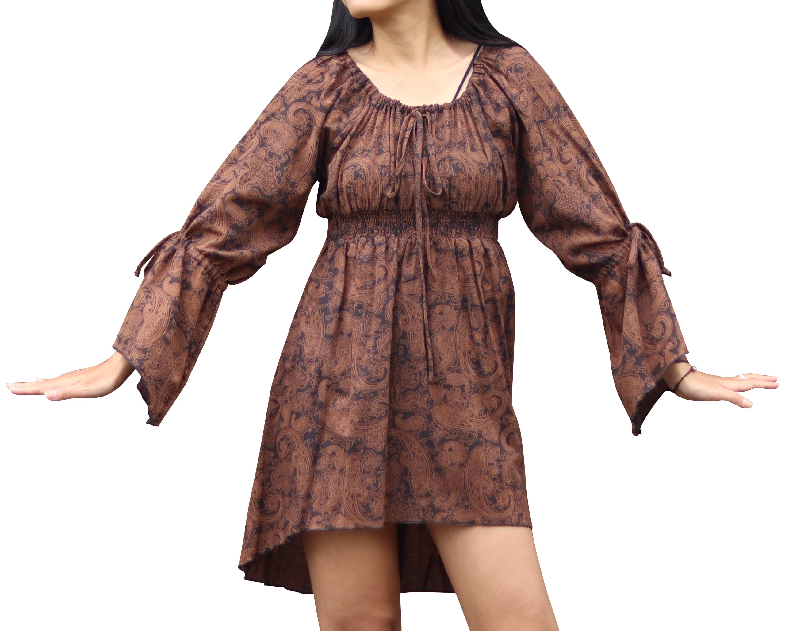 Gypsy Homestead Cotton Ladies Shirt - Pull String Sleeves for Casual Wear