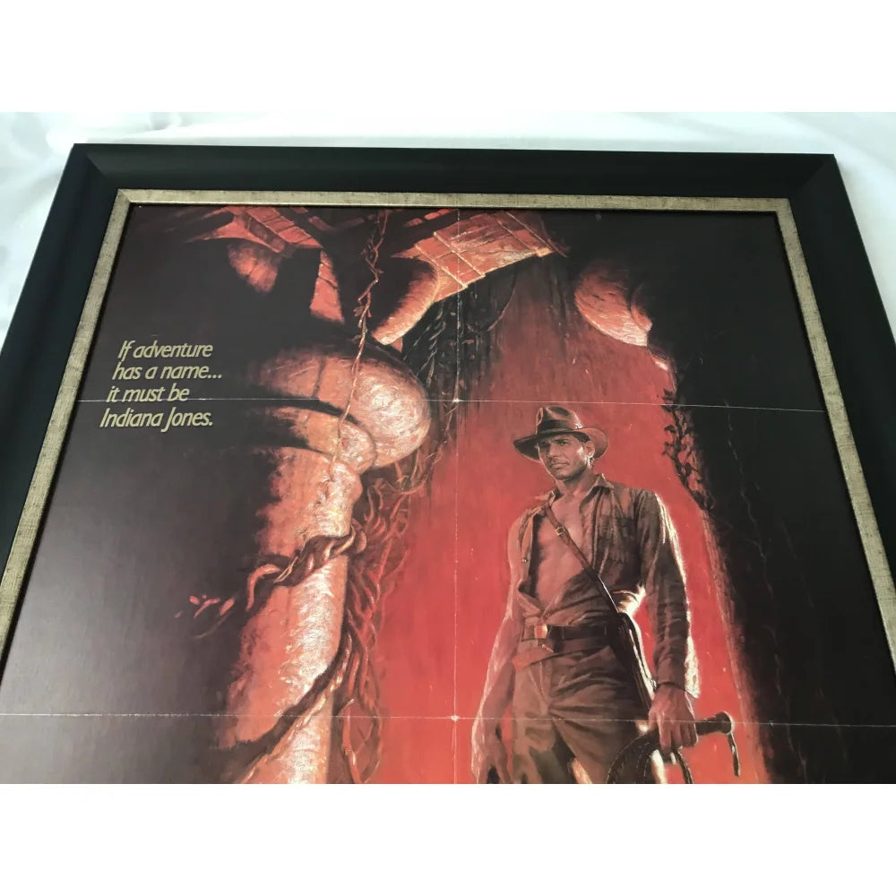 Original 1984 Indiana Jones Temple of Doom Framed Movie Poster - First Issue 27x40 - Perfect for Home Theater Decor, Movie Memorabilia Collection & Gift for Film Fans