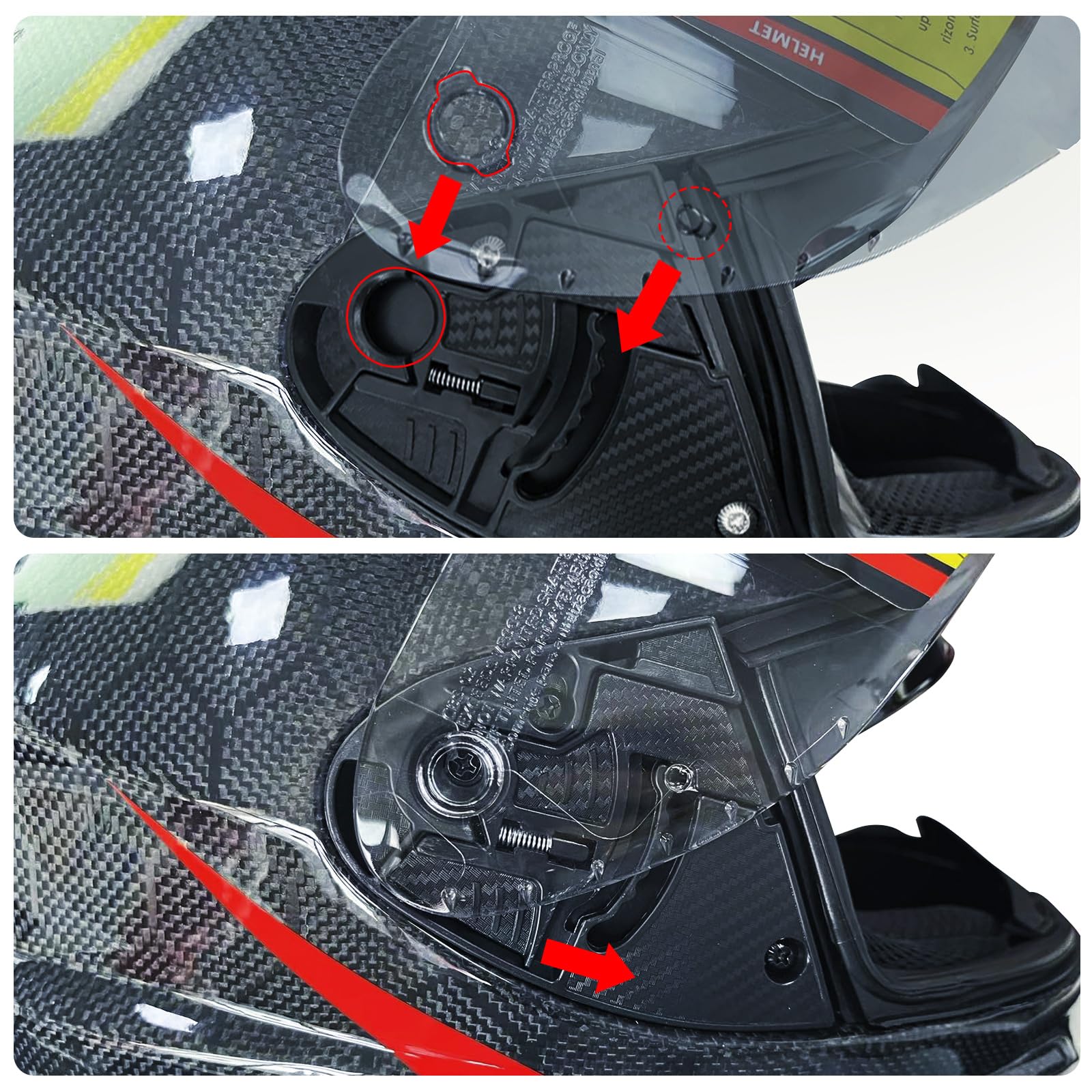 VCOROS DOT Approved Carbon Fiber Full Face Motorcycle Helmet FA-602 with Dual Visor - Mountain Racing & Street Bike ATV Helmet for Men & Women (Hexagon Carbon Fiber Graphic, XXL) - Perfect for Highway Cruising, Off-Road Adventures and Urban Commuting
