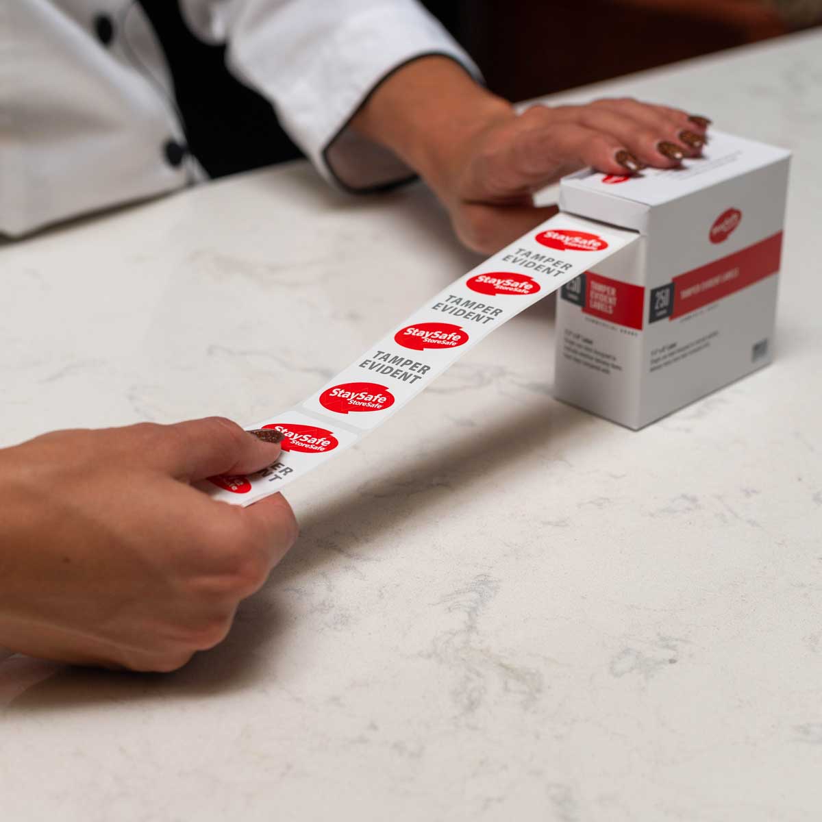 Cambro 26SSTELB6250 StaySafe Tamper Evident Labels 1.5
