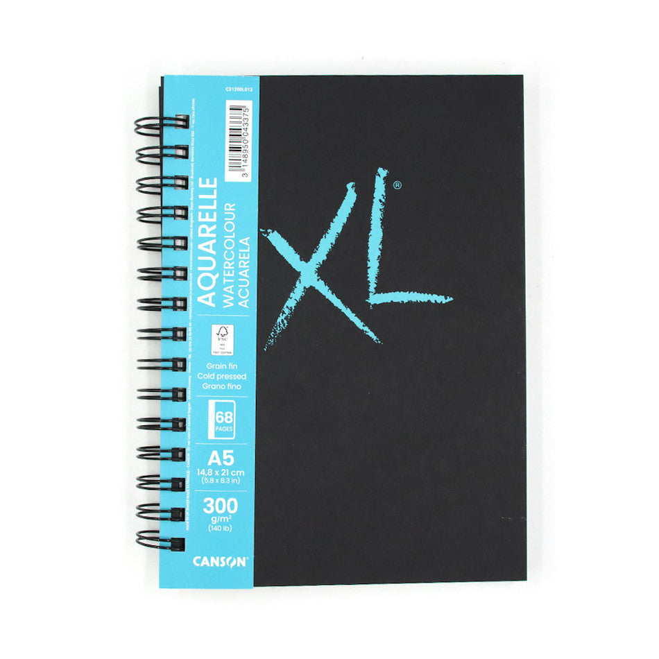 Canson XL Watercolor Cold Pressed Paper Pad - Wire Bound A5 Portrait (34 Sheets) for Artists, Sketching & Painting - Perfect for Travel & Studio Use