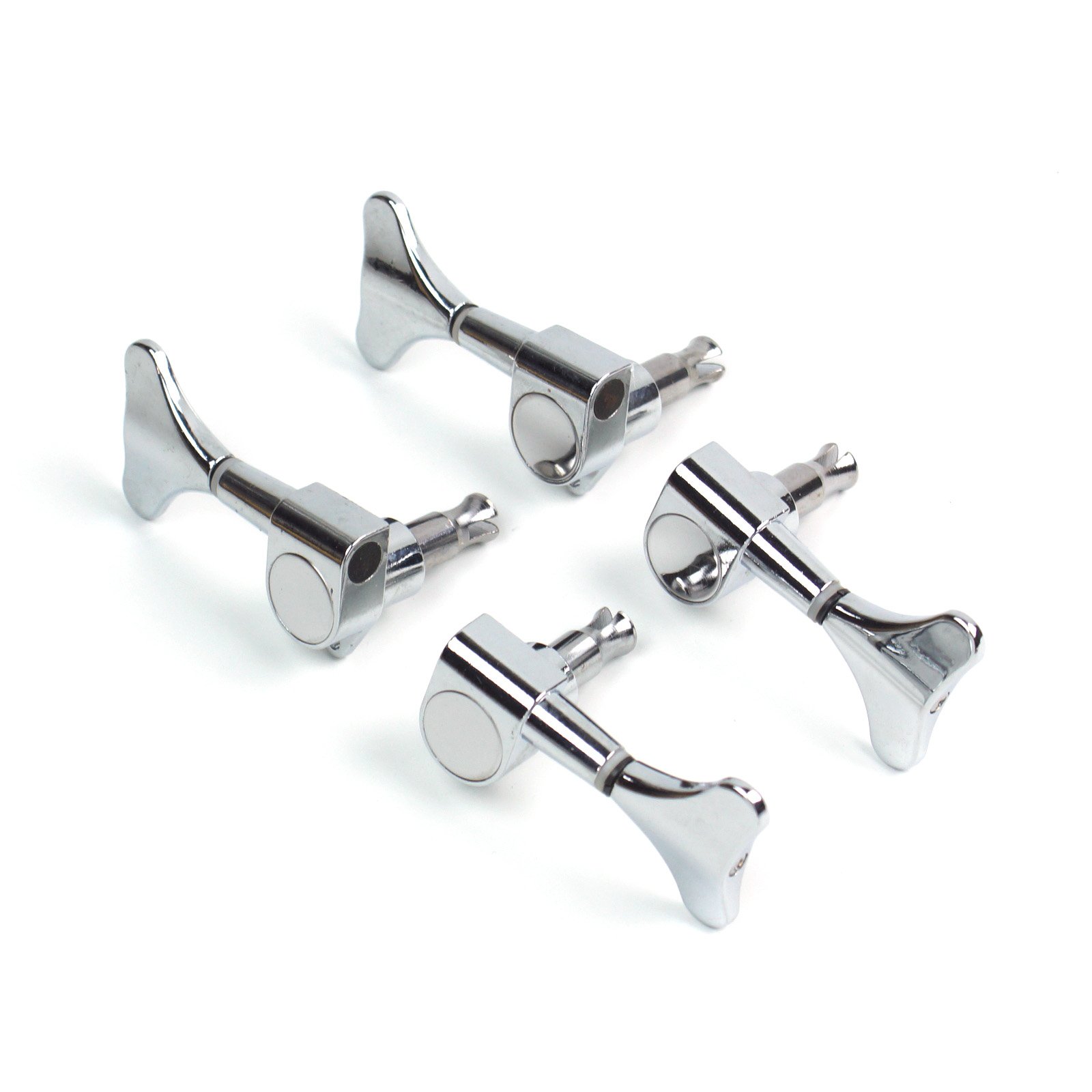 2L+2R Set Electric Bass Guitar Tuning Machines & Keys - Chrome Plated Headstock Tuners for Precision Tuning | Perfect for Bass Guitar Maintenance, Replacement Parts & DIY Upgrades