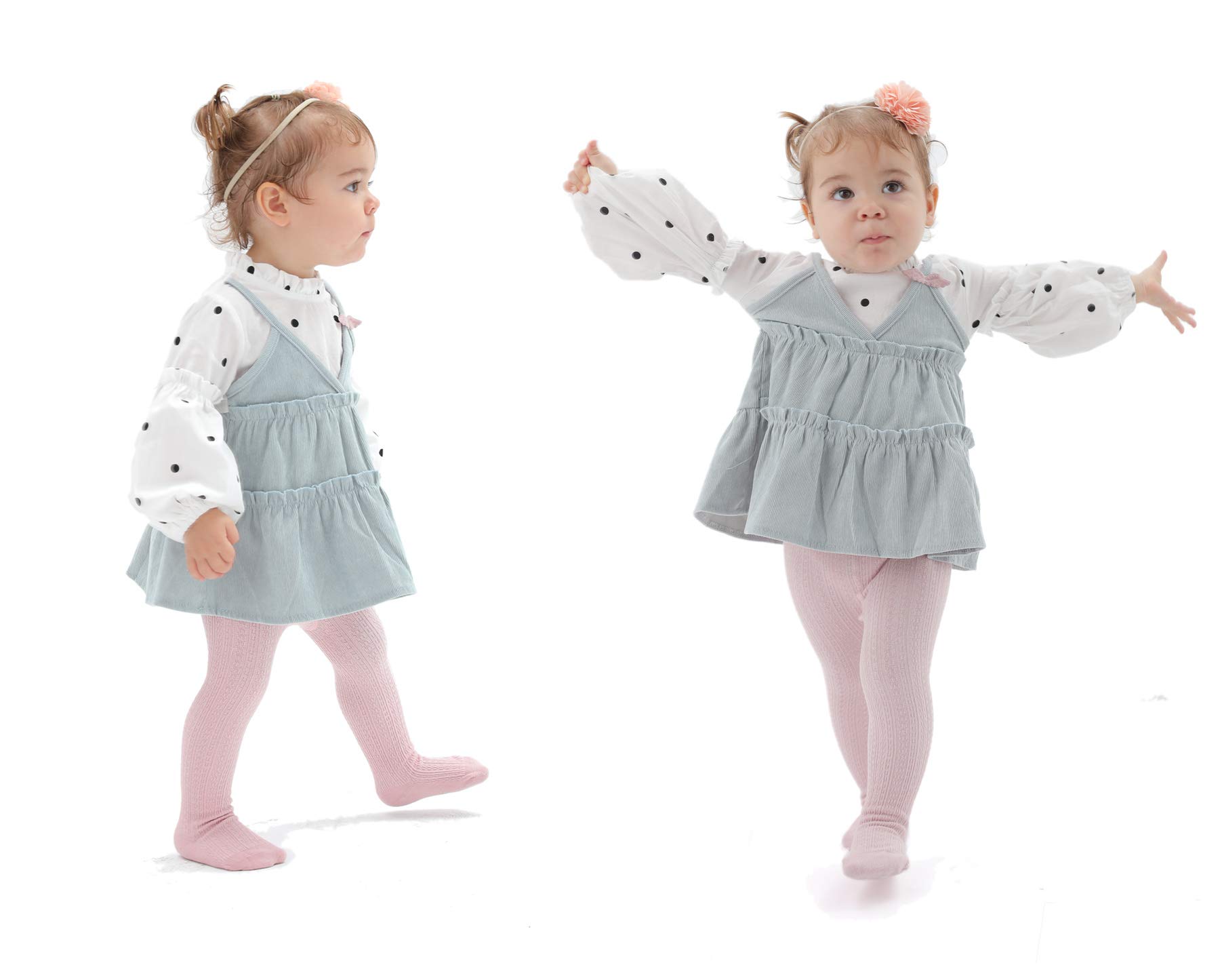 EPEIUS Baby Girls Tights - Soft Cable Knit Cotton Leggings & Stockings for Newborns, Infants & Toddlers (3/6 Pack) - Perfect for Playtime, Daycare & Winter Outfits