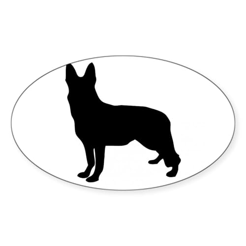 White - German Shepherd Silhouette Sticker