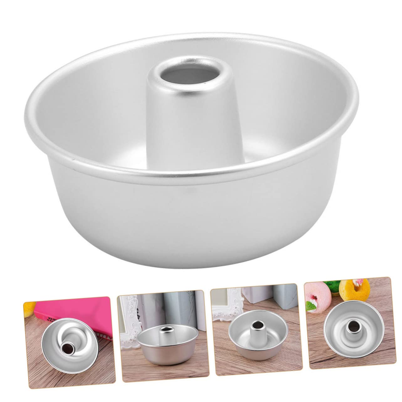 4-Piece Nonstick Donut Baking Pan Set, Heavy Duty Aluminum Alloy Donut Mold for Muffins, Cupcakes & Doughnuts - Perfect for Home Baking, Party Treats & Commercial Bakery Use