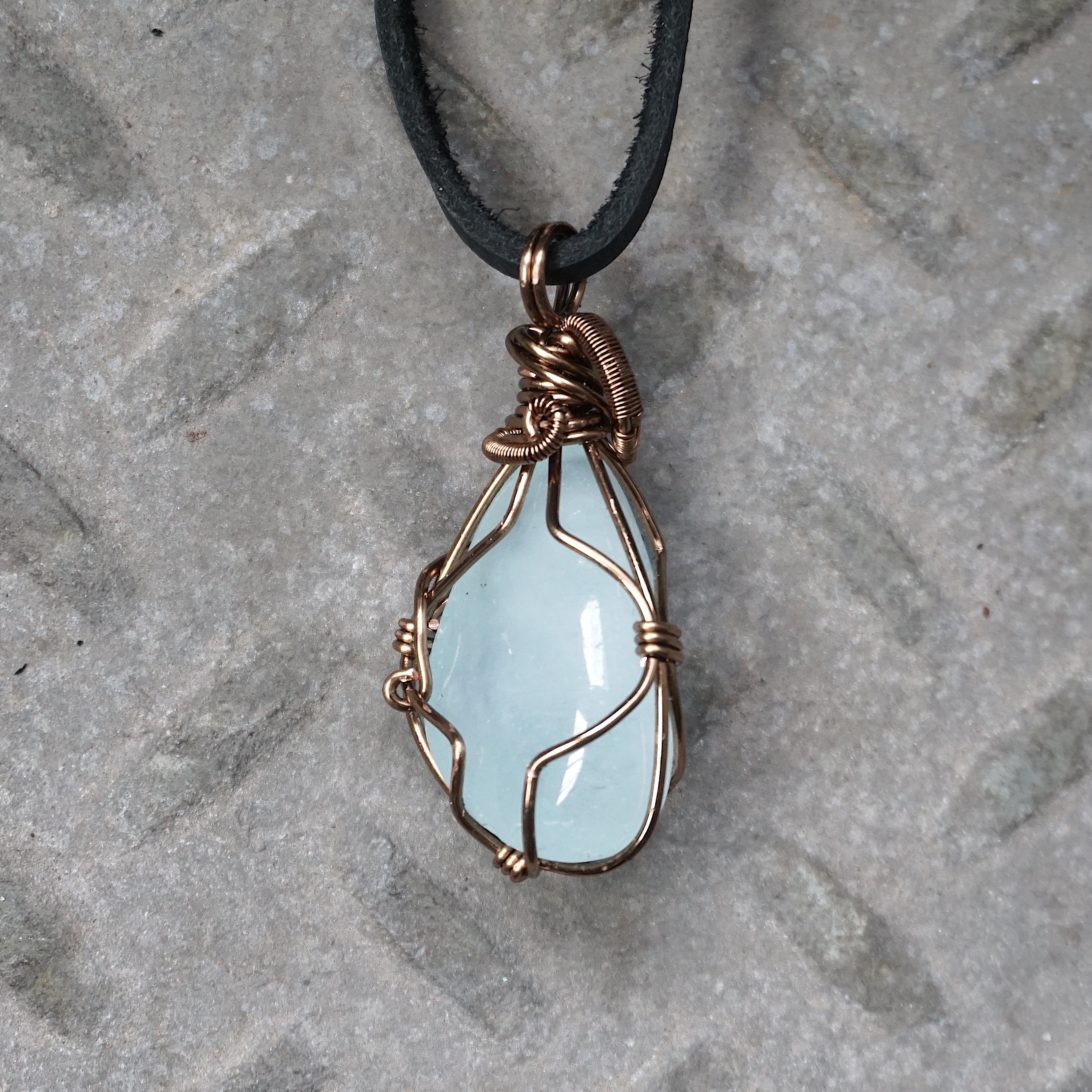 Vintage Raw Aquamarine Pendant Necklace for Men - Antique Bronze Chain Jewelry - Perfect for Gifts, Weddings & Special Occasions