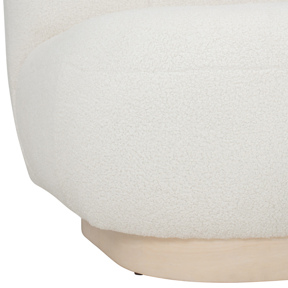 HELIA Boucle Lounge Chair in Off White - Modern Accent Chair for Living Room, Bedroom & Office - Cozy Upholstered Seating for Relaxing & Reading