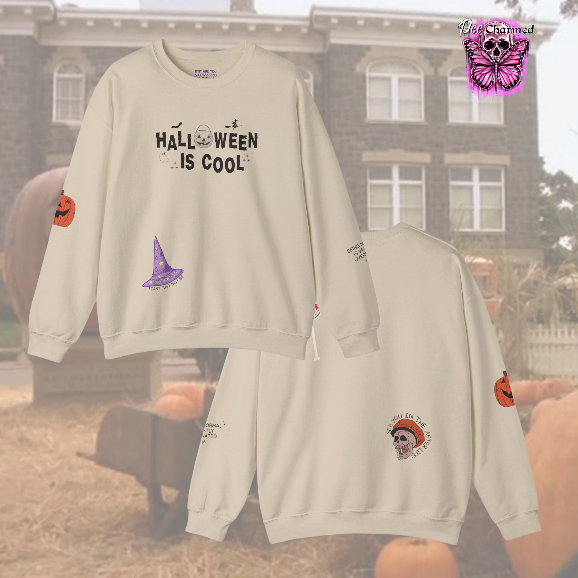 Halloween Is Cool Crewneck Sweatshirt - Spooky & Stylish Fall Graphic Pullover for Men & Women - Perfect for Halloween Parties, Trick or Treating & Cozy Autumn Outfits