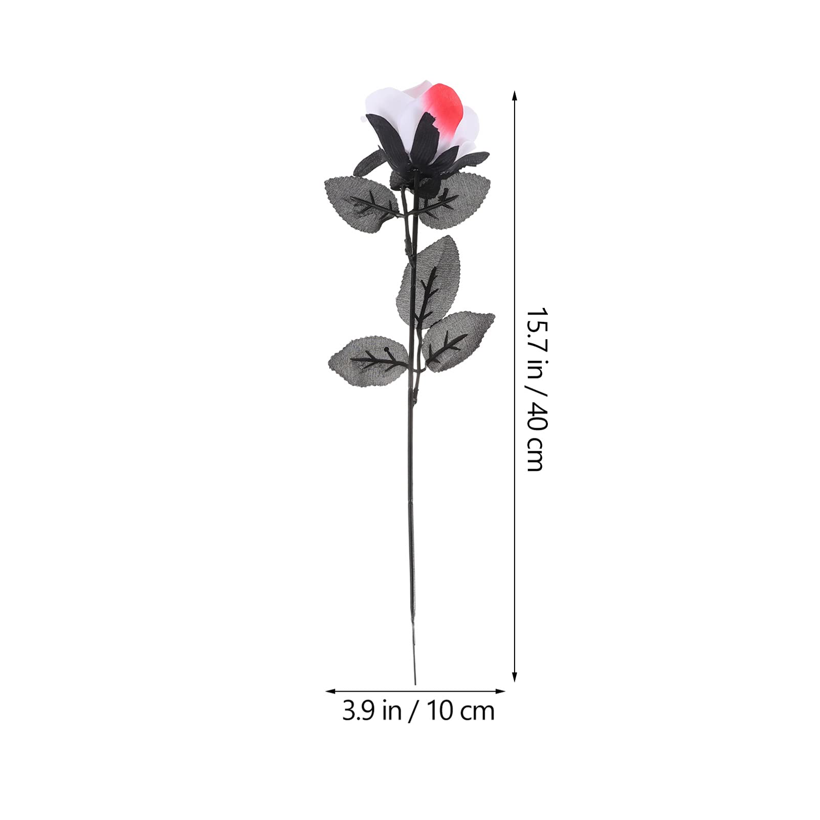 8pcs Black Silk Rose Stems with Eyeball Flowers - Fake Rose Bouquet for Halloween Decor, Wedding Centerpieces, Bride Table Accessories, and Home Dining Decor - Polyester Artificial Roses