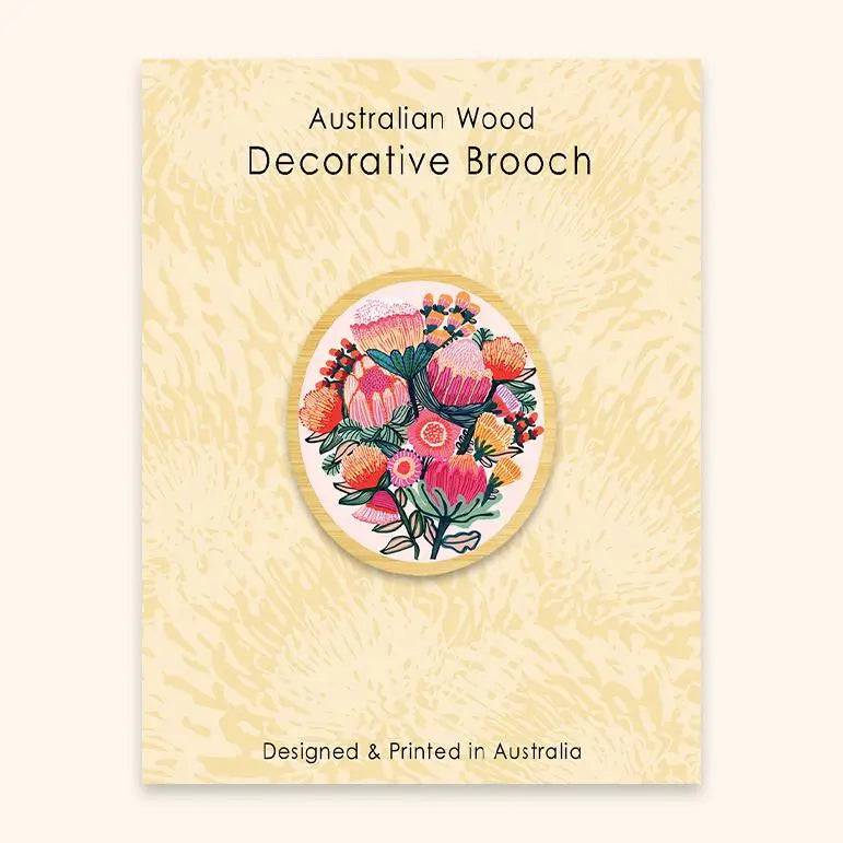Handmade Oz Wooden Brooch - Floral Pin for Women - Perfect for Weddings, Parties & Everyday Wear - Unique Boutique Accessory