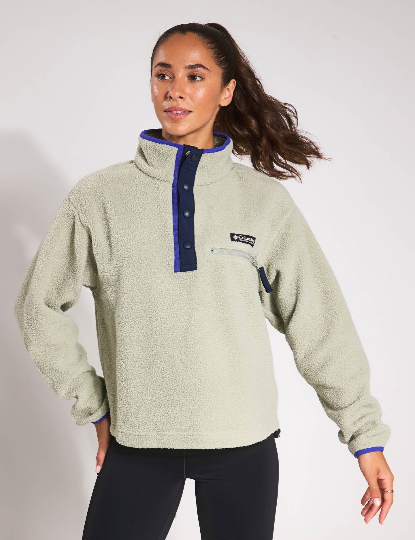 Helvetia II Cropped Sherpa Half Snap Fleece Jacket - Women's Warm Winter Outerwear for Hiking, Camping & Outdoor Adventures