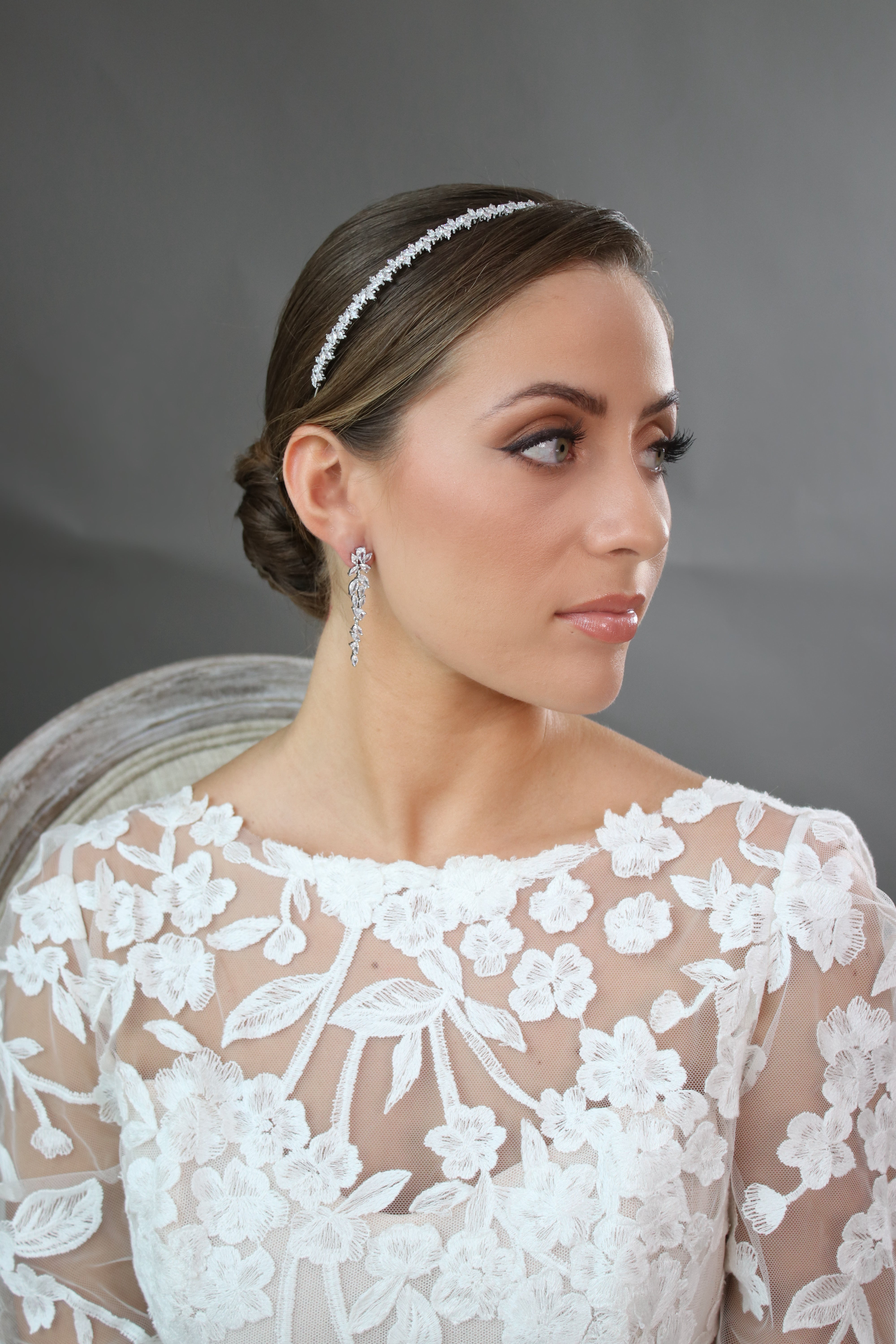 LIV Simulated Diamond Thin Headband - Elegant Crystal Hair Accessory for Women, Bridal, Wedding, Prom & Special Occasions