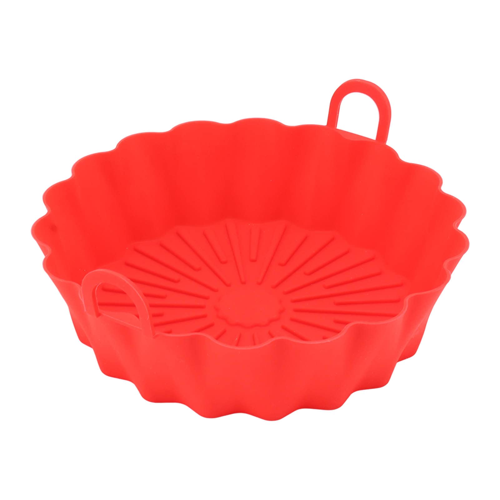Non-Toxic BPA-Free Silicone Air Fryer Liners - 7.5 Inch Food Grade Reusable Basket for Healthy Cooking | Perfect for Air Fryers, Ovens & Meal Prep (Red)