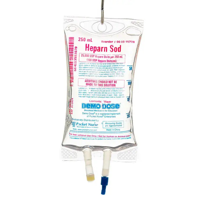 Heparin Sodium Premix Simulation Kit - Medical Training Supplies for IV Practice & Clinical Skills Development