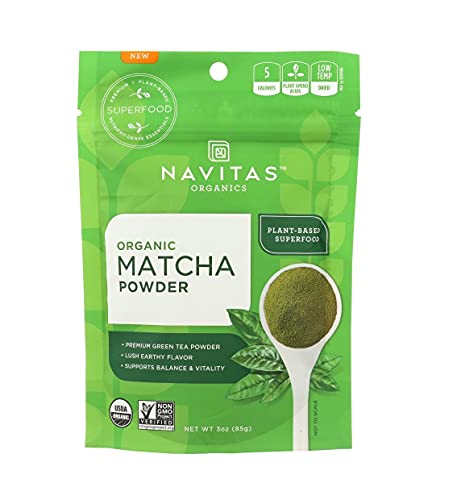 Navitas Organics Matcha Powder - 3oz (Pack of 3) | USDA Organic, Ceremonial Grade Green Tea Powder for Smoothies, Baking & Energy Boost