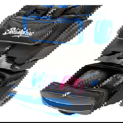 KR Strikeforce Royal Flush 4-Ball Roller Bowling Bag - Royal Black | Perfect for League Play, Tournaments & Practice Sessions | Durable & Stylish Bowling Gear for Men & Women